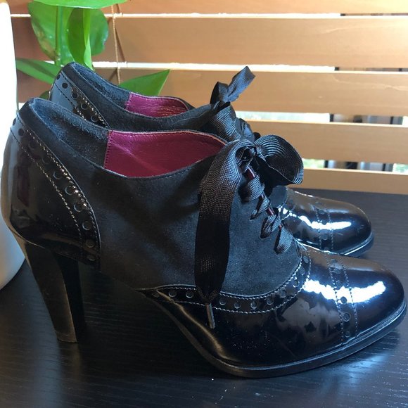 Coach Shoes - NWOT COACH BLACK PATENT & SUEDE BOOTIES